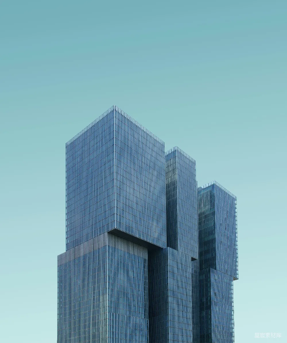高清摄影  蓝绿色的高层建筑