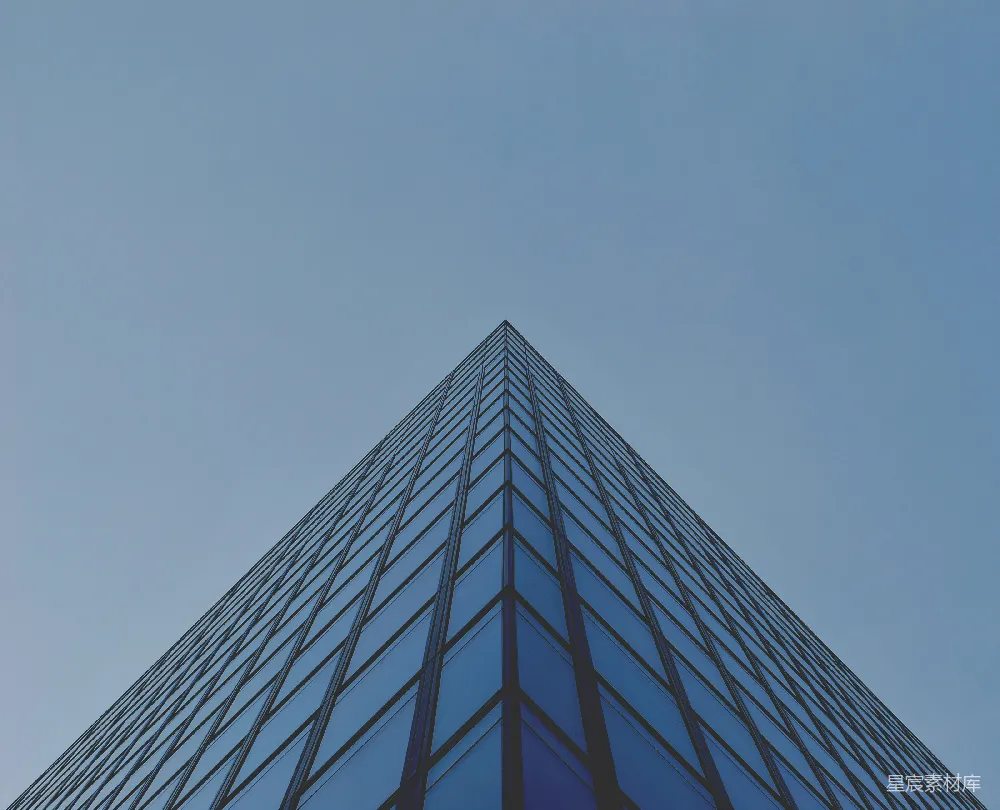高清摄影  蓝色玻璃建筑的建筑摄影