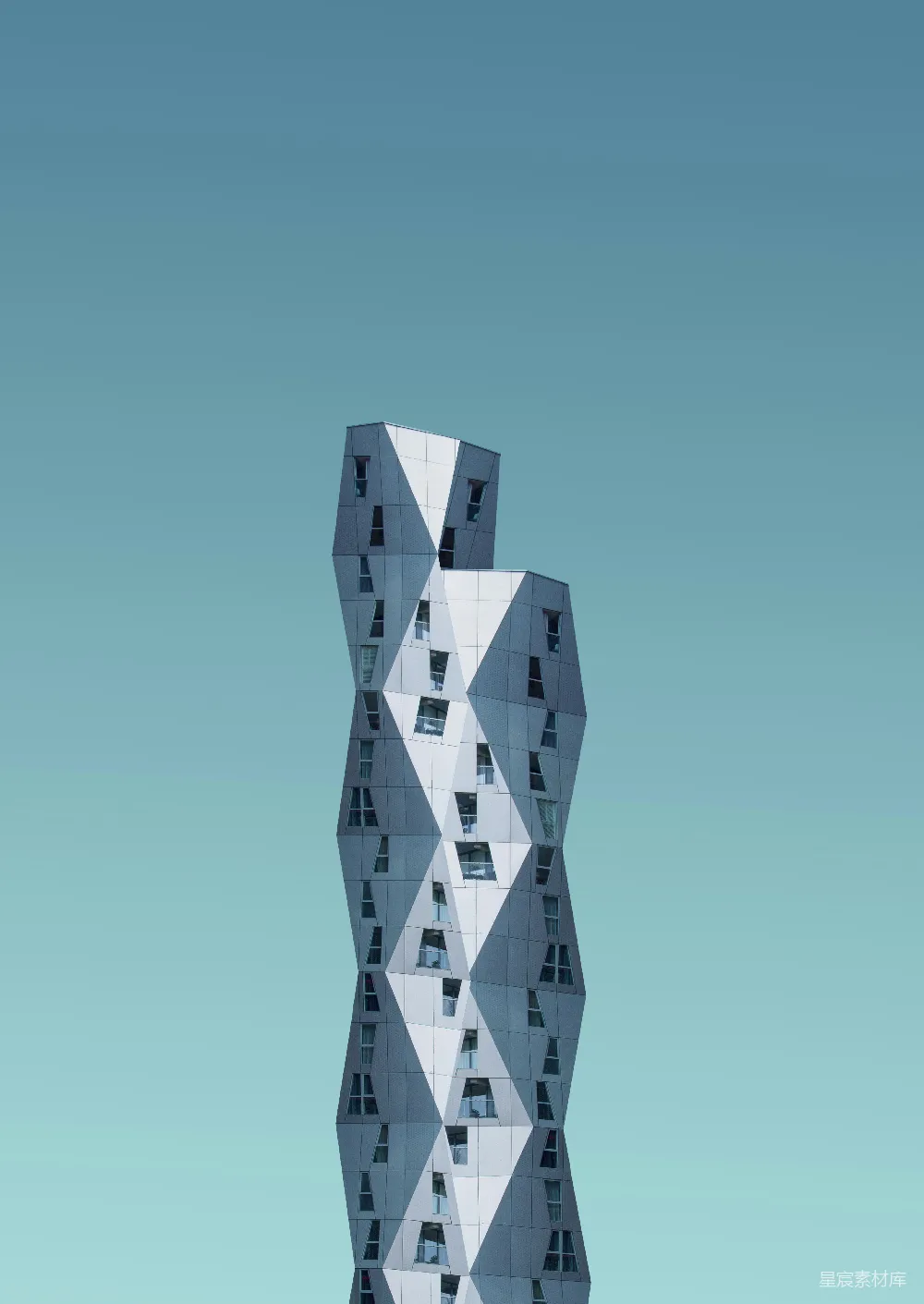高清摄影  灰色玻璃幕墙建筑的建筑摄影