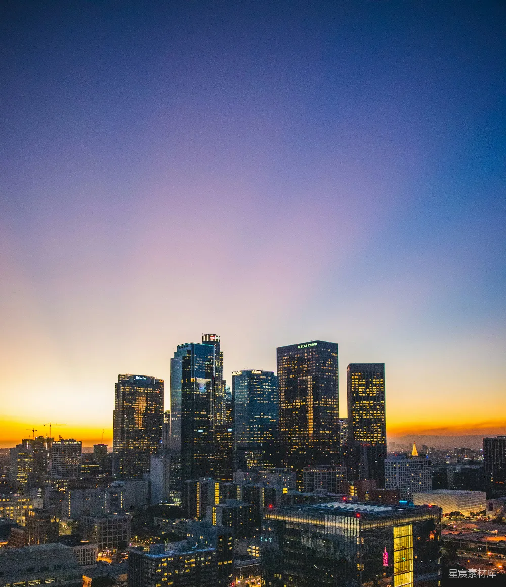 高清摄影 自然 夕阳下的城市建筑