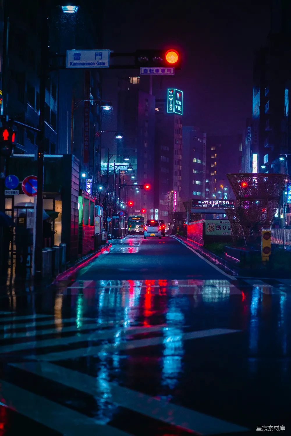 东京的夜景靠近浅草