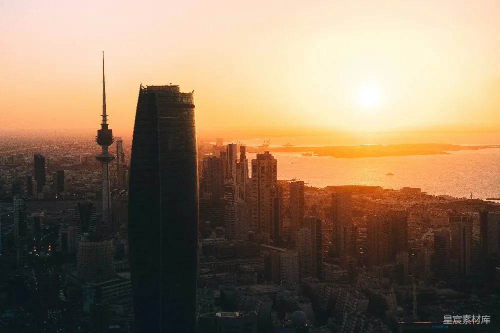 高清摄影  日出时的高层建筑