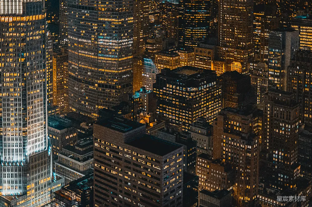 高清摄影  鸟瞰城市夜景