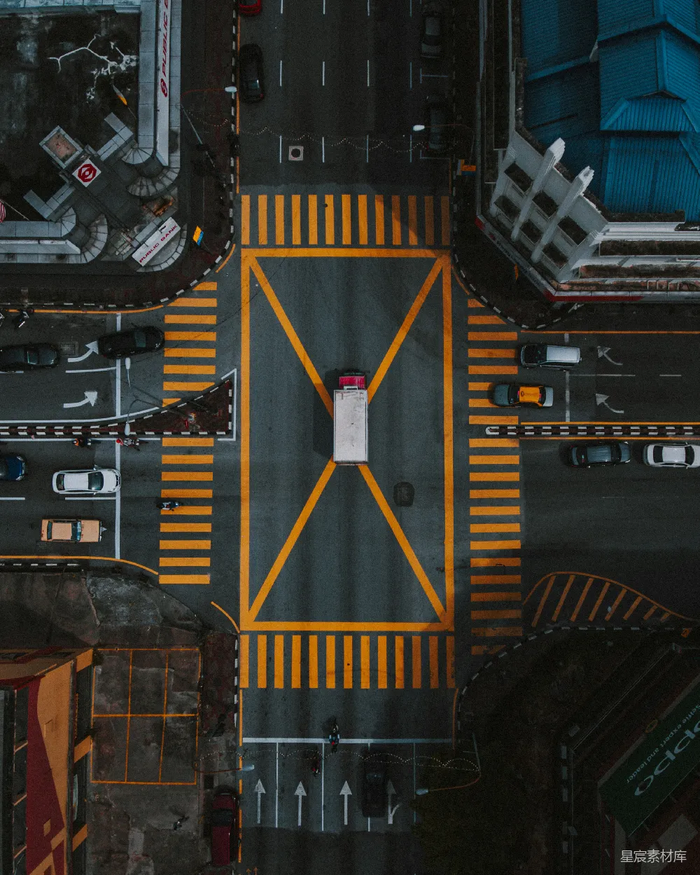 高清摄影 旅行 航拍交叉口