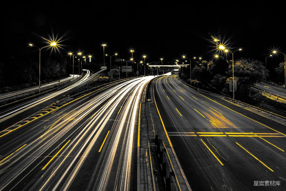 高清摄影  夜晚的公路
