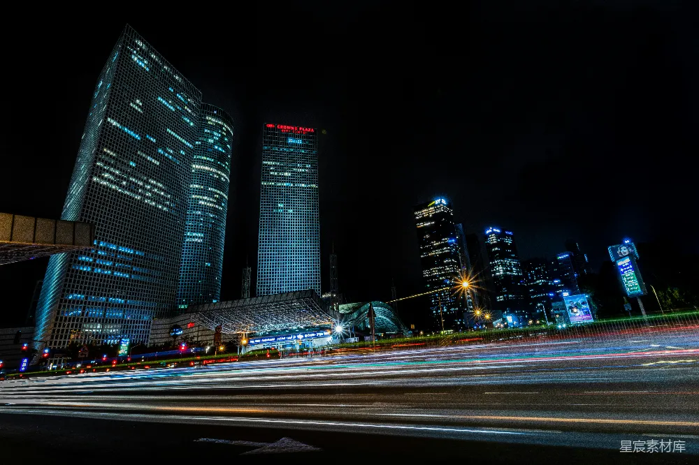 高清摄影  一座夜晚灯火辉煌的城市
