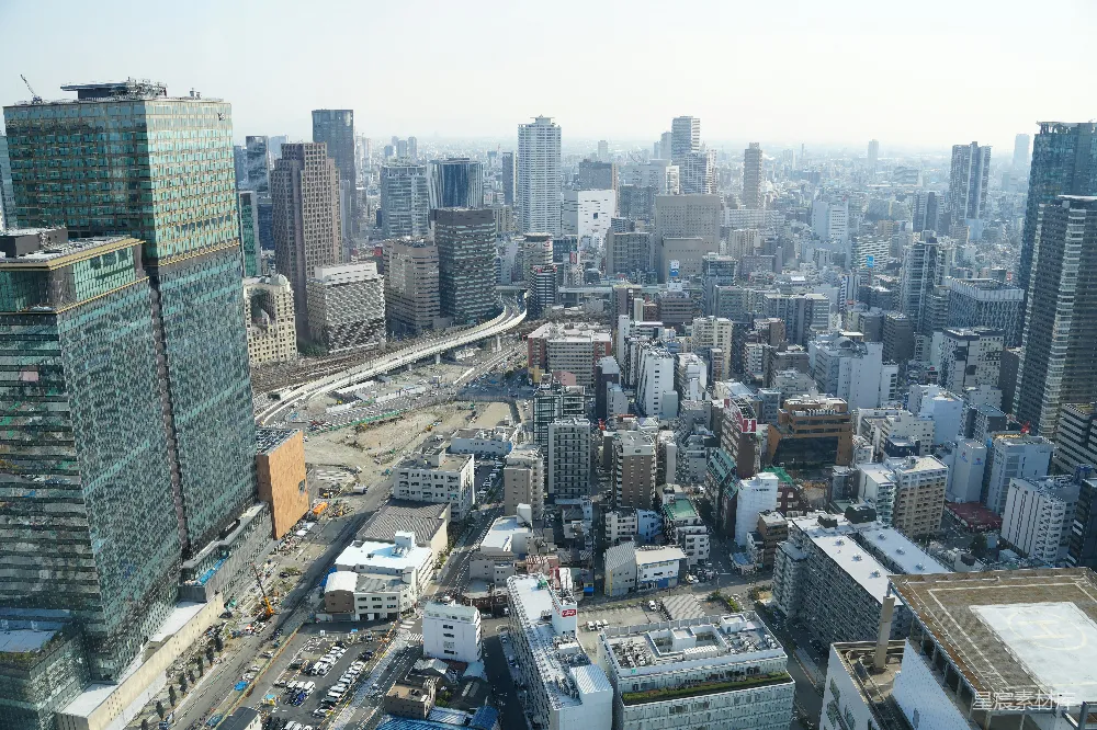 高清摄影  从建筑物顶部俯瞰城市景色