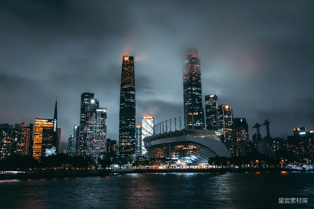 高清摄影  夜幕下的城市天际线
