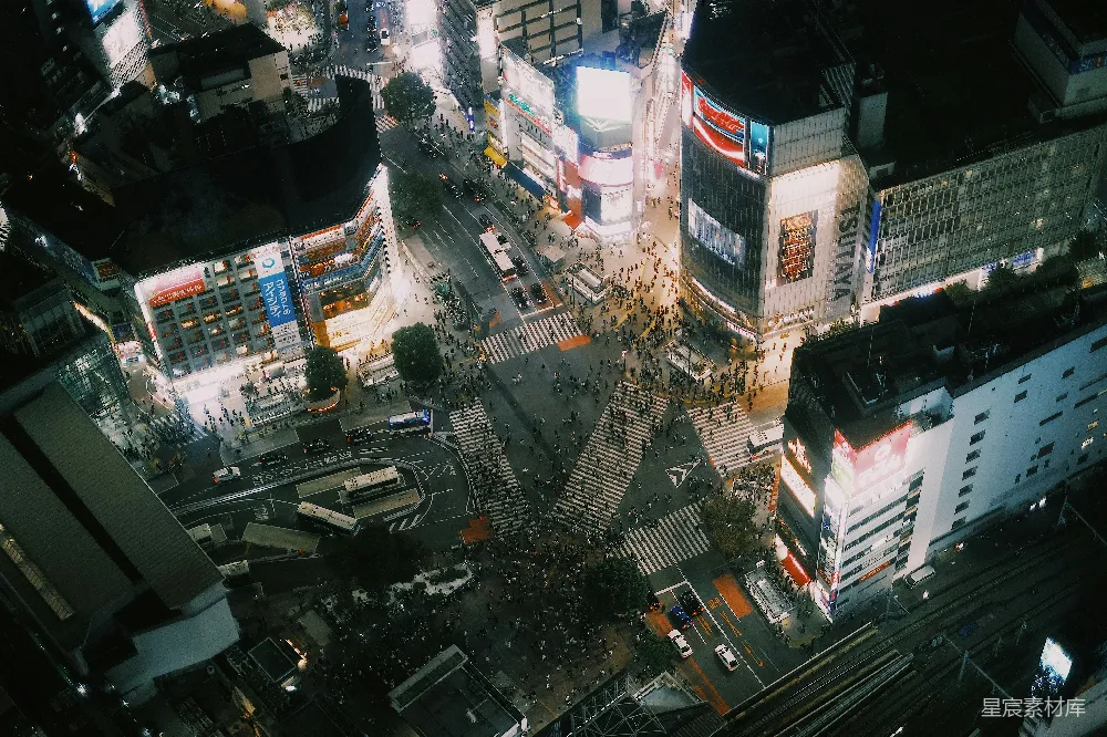 高清摄影 旅行 壁纸 夜间的城市航拍图