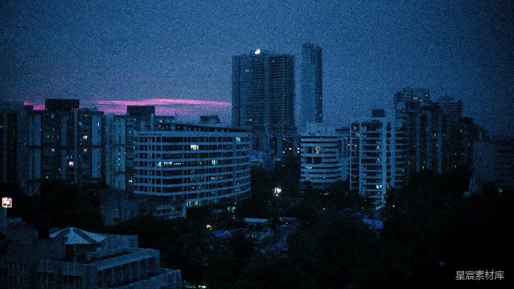 高清摄影  从高楼俯瞰夜色中的城市景象