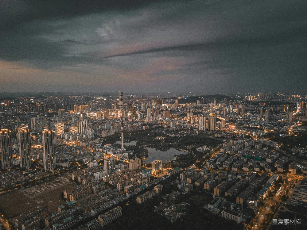 高清摄影  一座河流穿过的城市