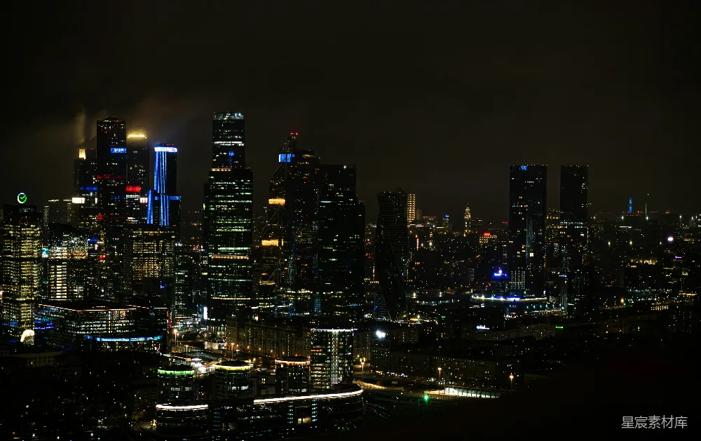 高清摄影  夜晚从山顶俯瞰城市景色