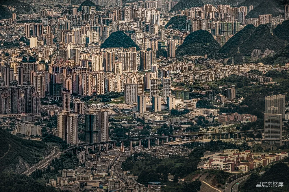 高清摄影  白天的城市建筑俯瞰图