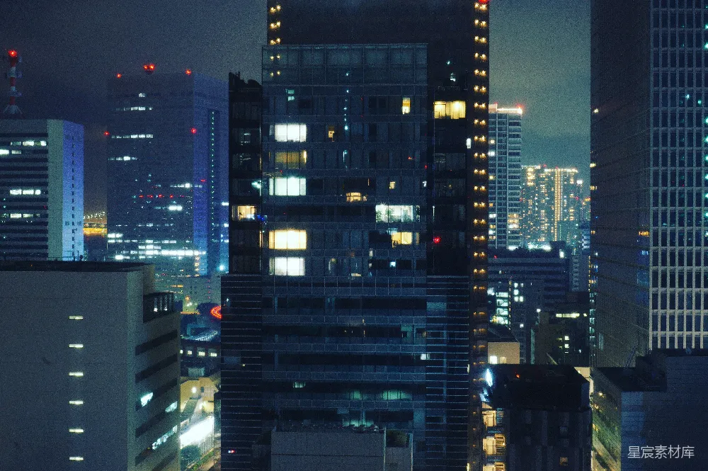 高清摄影  夜间的高楼大厦