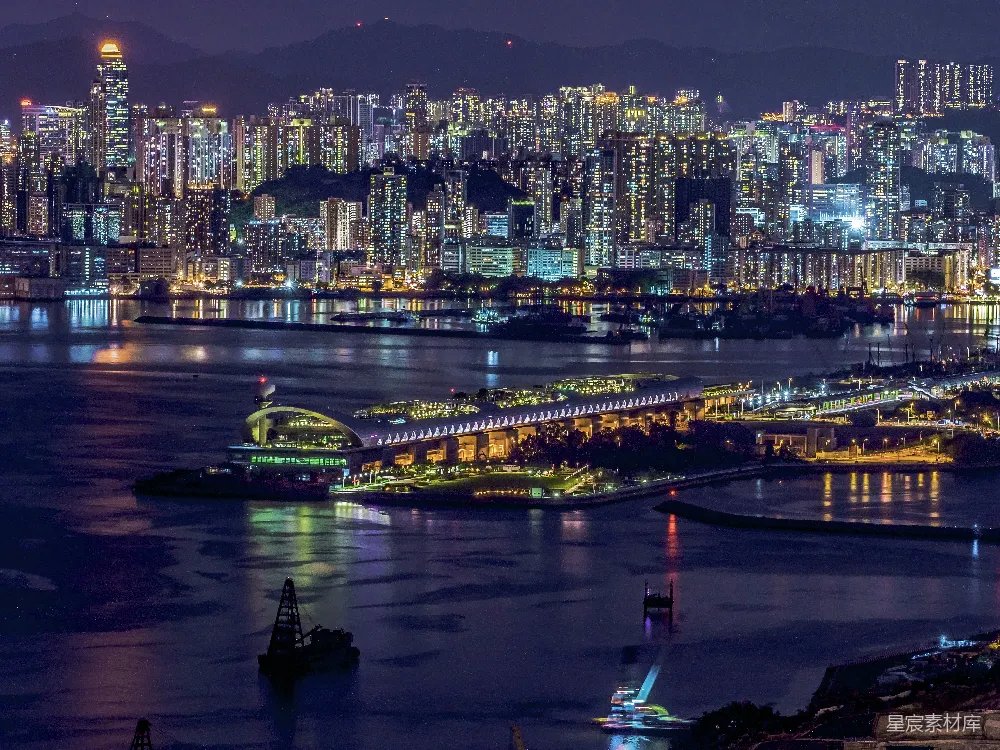 高清摄影  夜晚的城市天际线