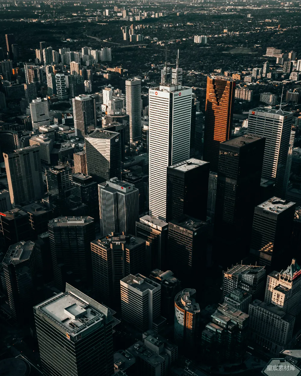 高清摄影  白天的城市建筑俯瞰图
