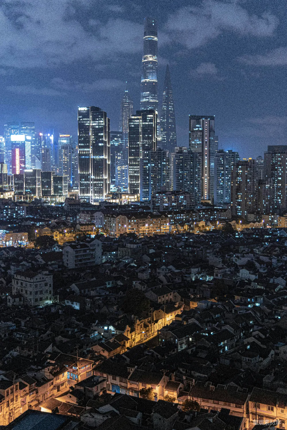高清摄影  夜晚的城市天际线景色