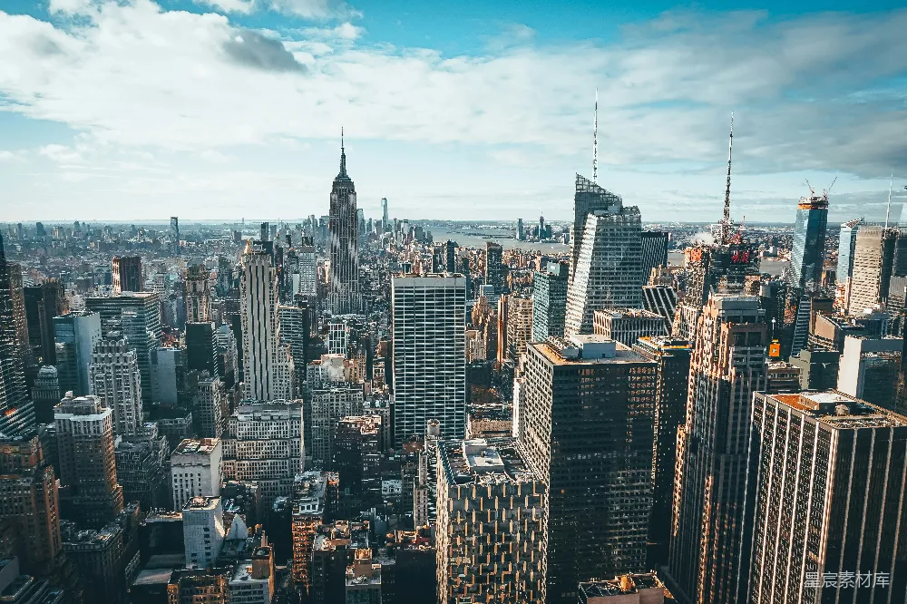 高清摄影  一个大城市的大景，高楼林立。