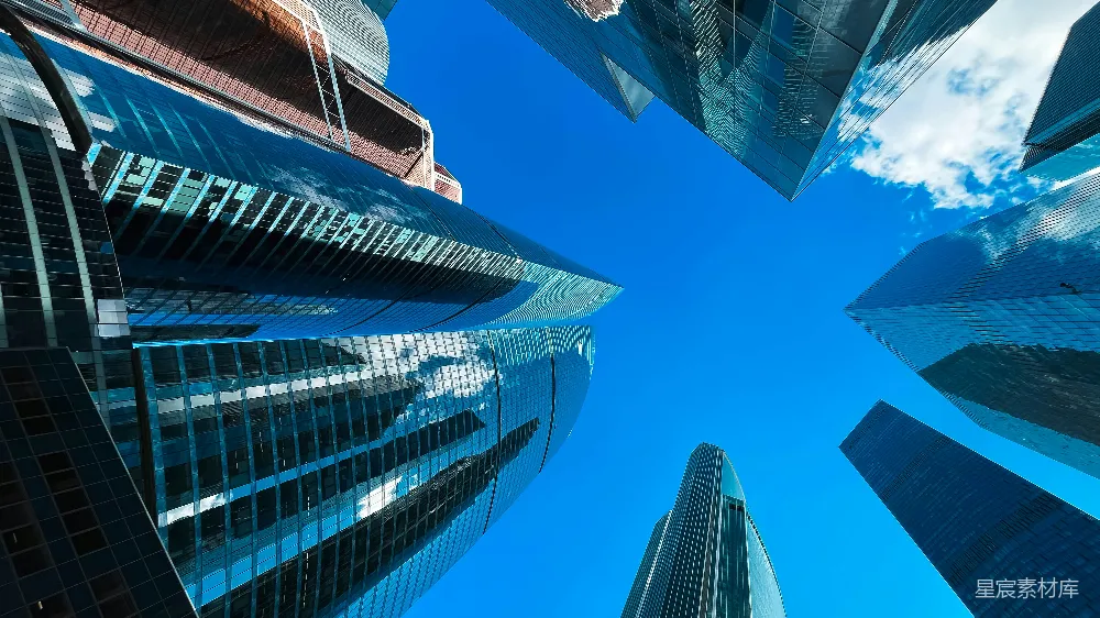 高清摄影  一座群楼，背景是蓝天。