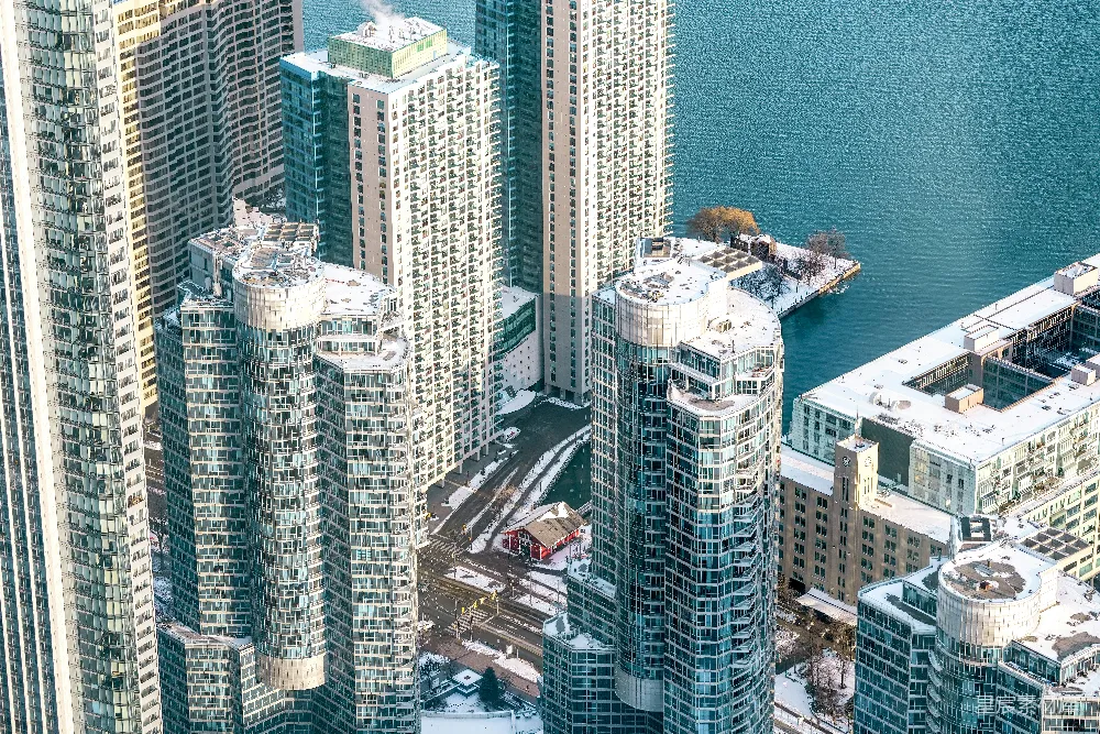 高清摄影  一座城市鸟瞰图，高楼林立