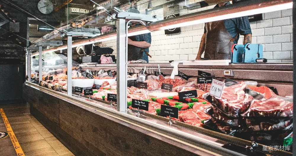 生鲜肉展示柜台