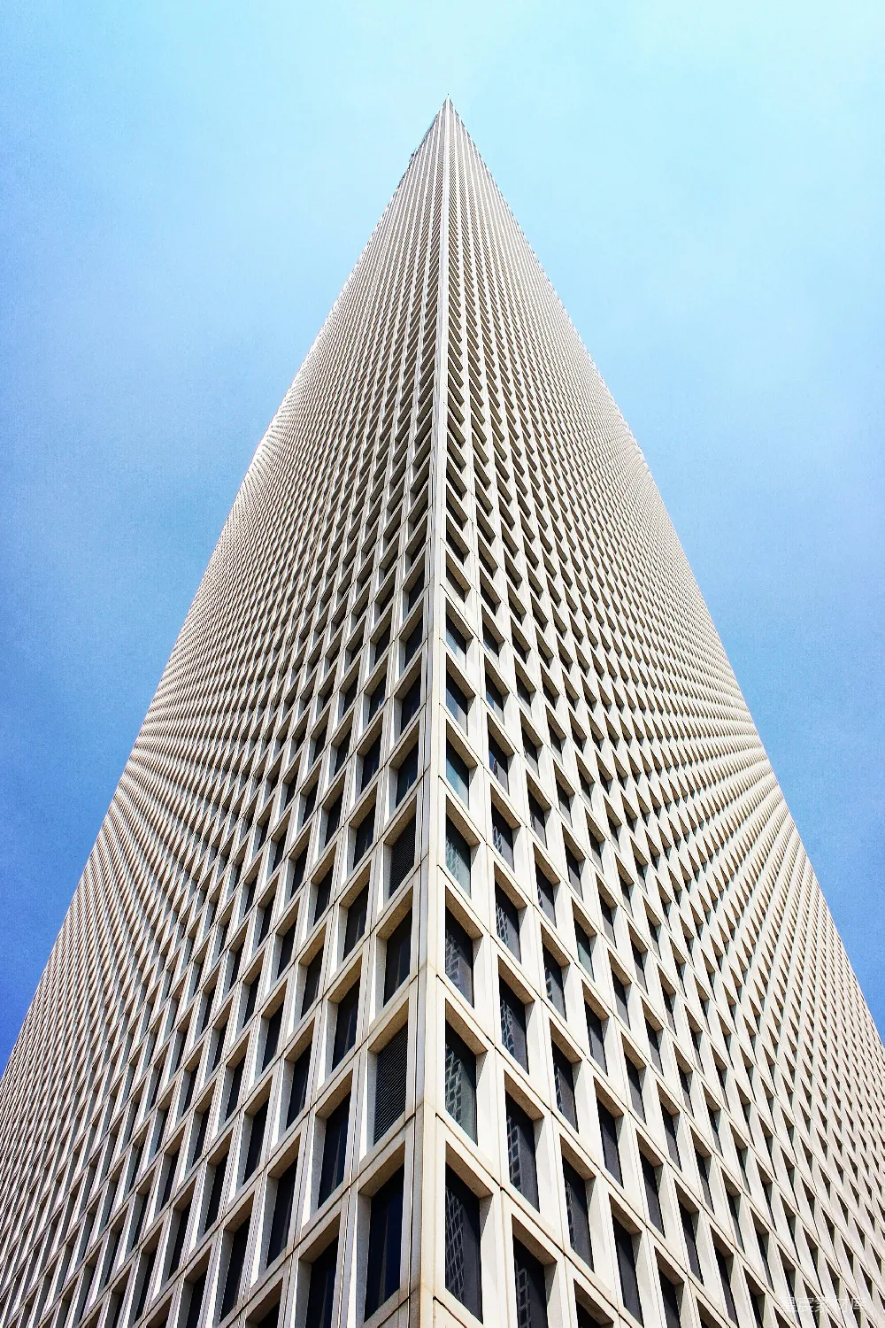 白高-rise建筑的建筑和低角度照片