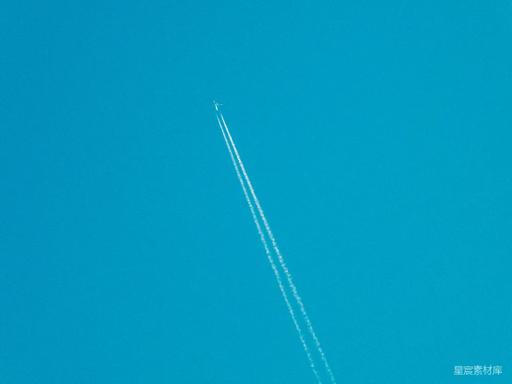 高清摄影  天空中的白色飞机