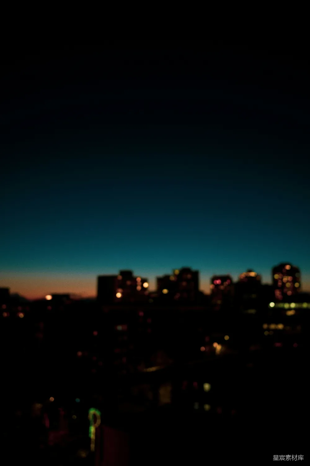 高清摄影  城市天际线在夜间