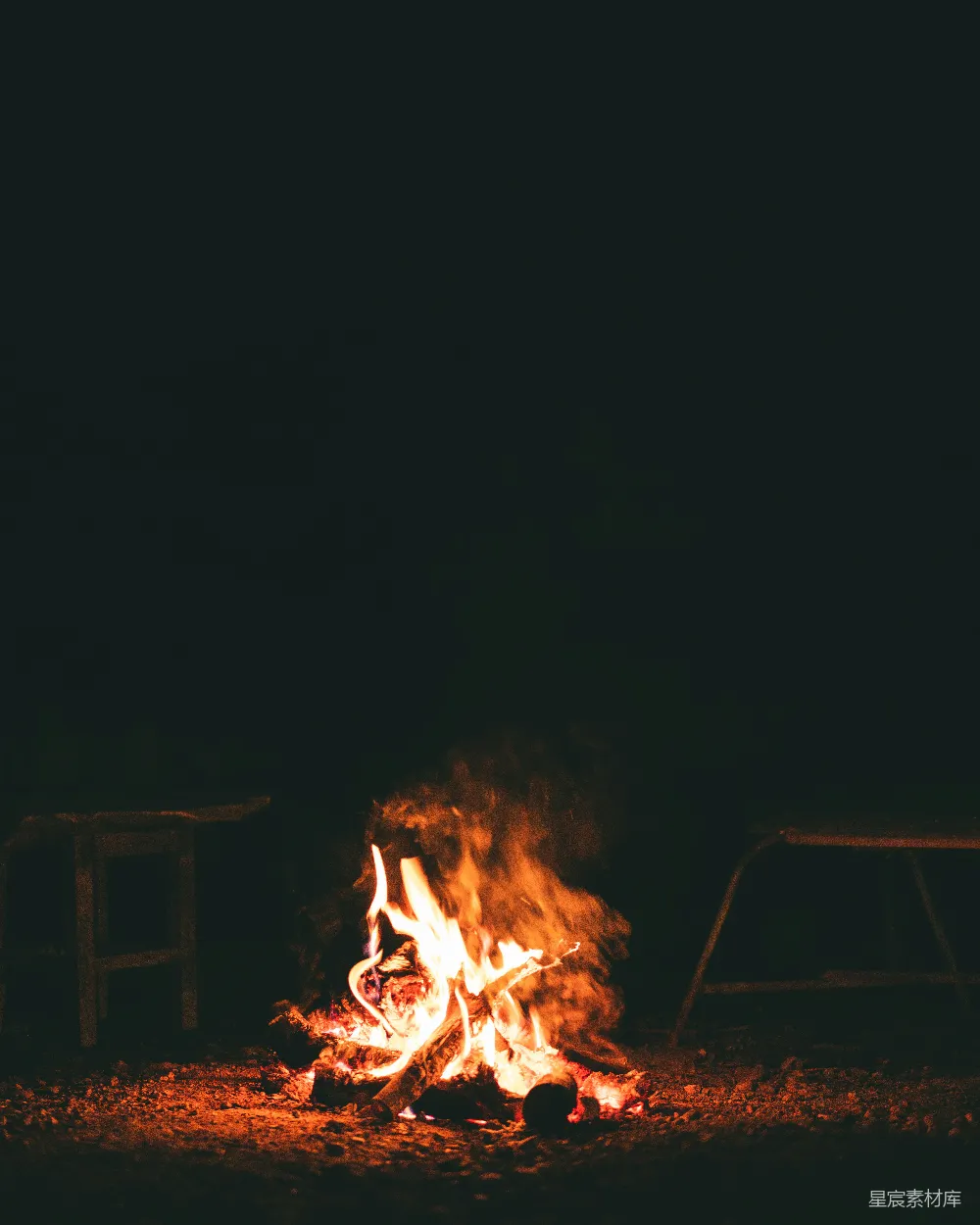 森林中夜间着火