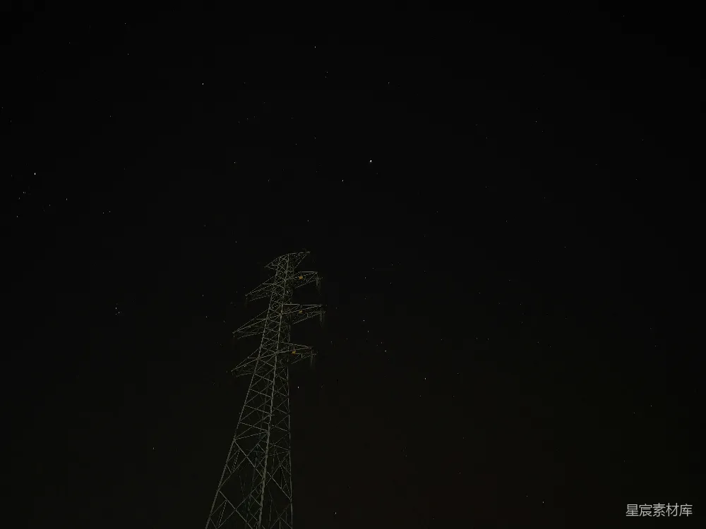 高清摄影  夜空中带有星星的电台塔
