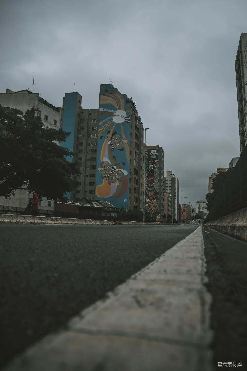 一栋建筑侧面的巨大壁画