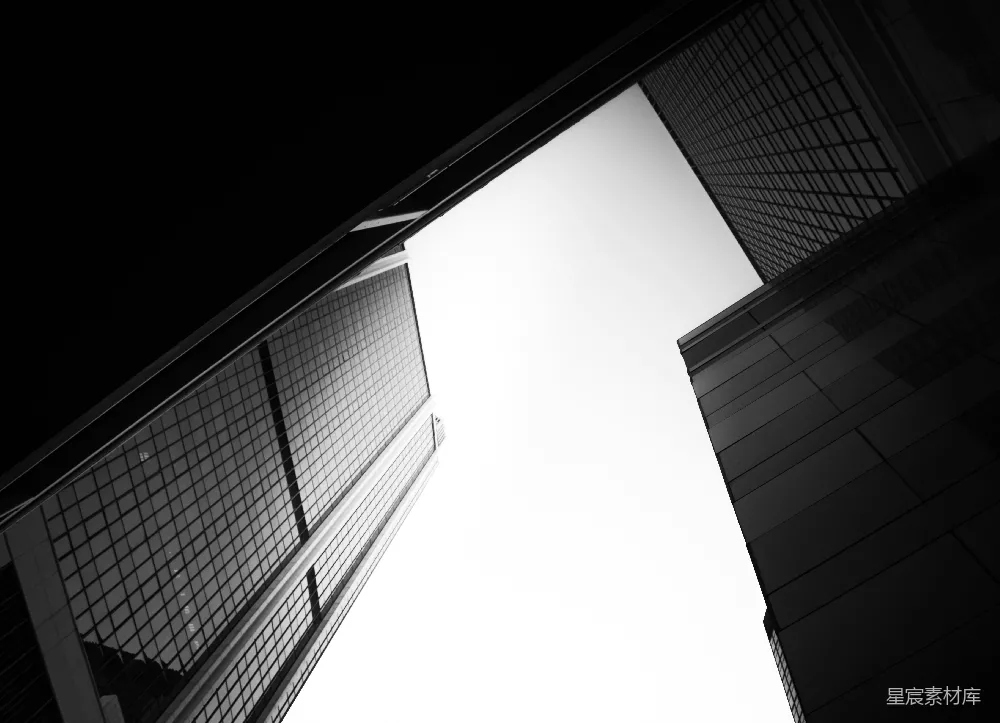 高清摄影  黑白照片中的高楼建筑