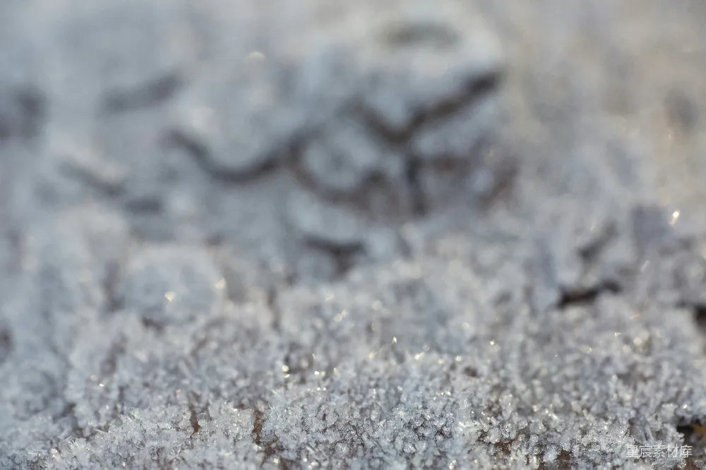 高清摄影  地面雪景的特写