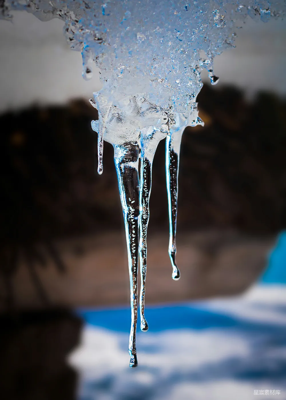 高清摄影  一张冰冻水的特写照片