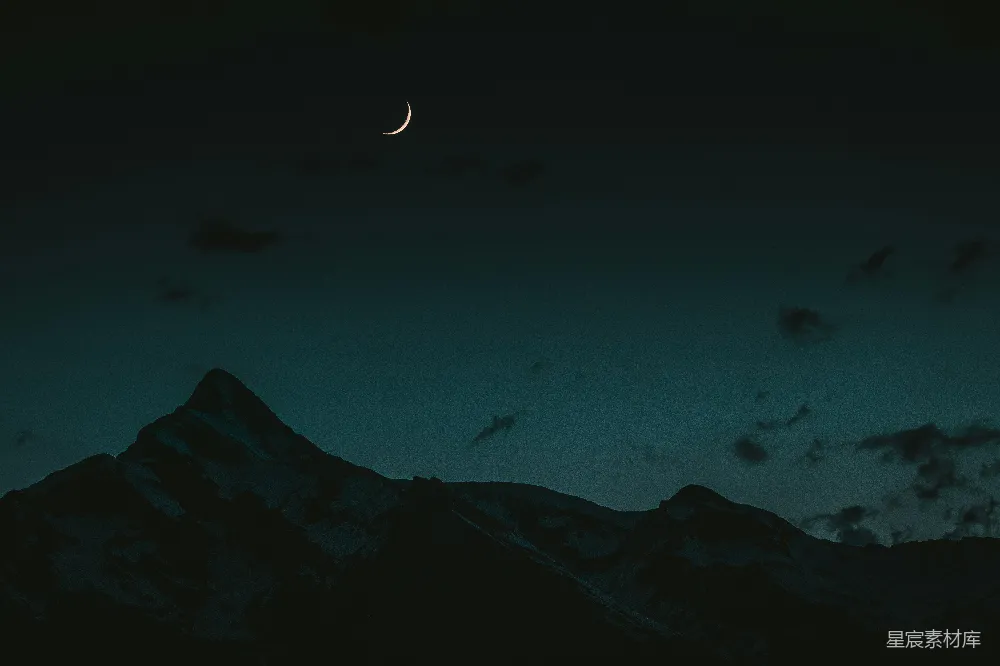 高清摄影  剪影照片的山景