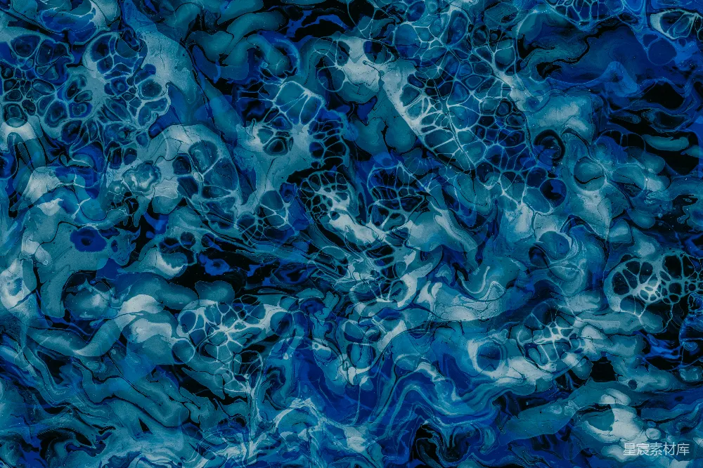 蓝白抽象画