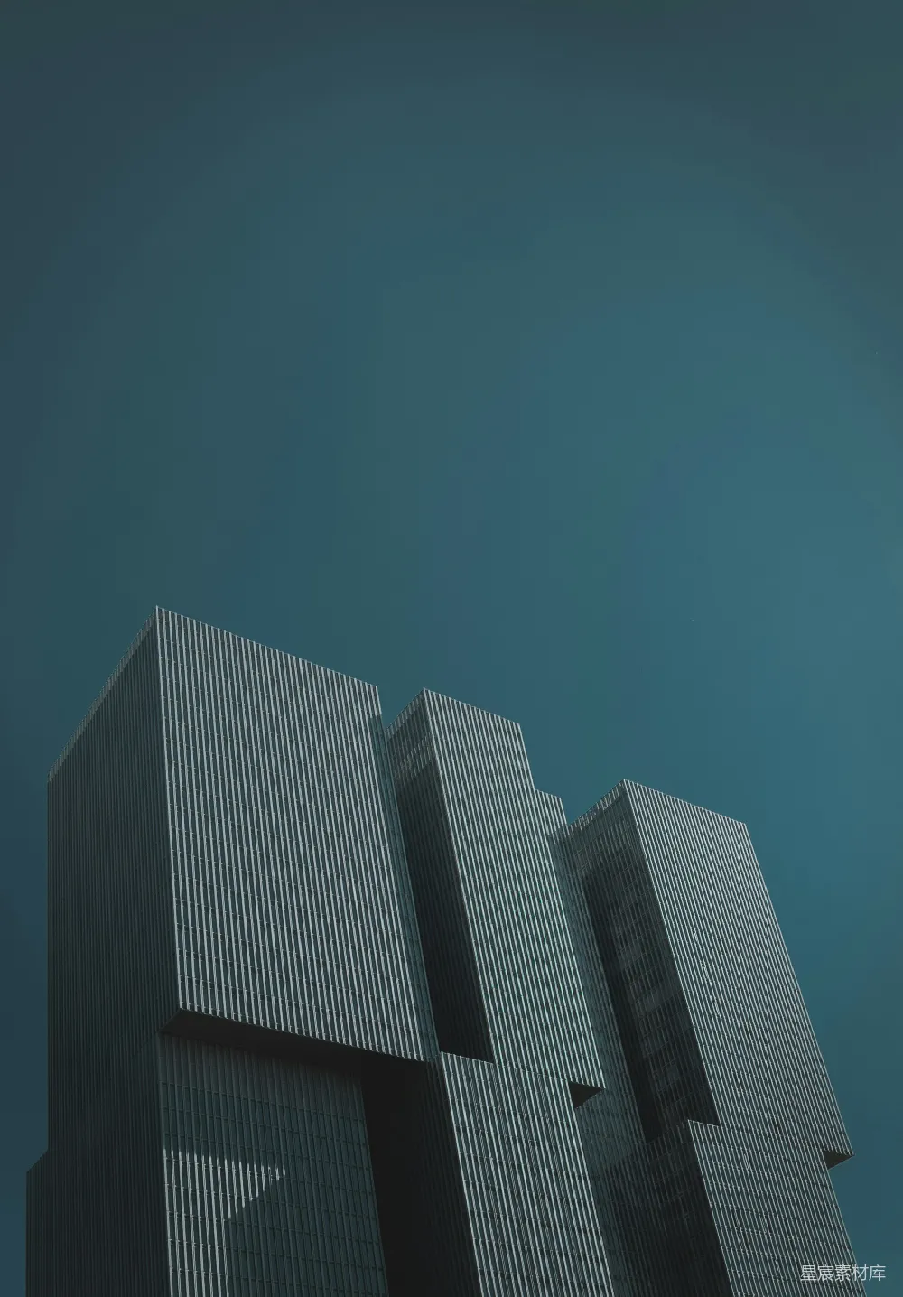 黑色混凝土建筑下的蓝天
