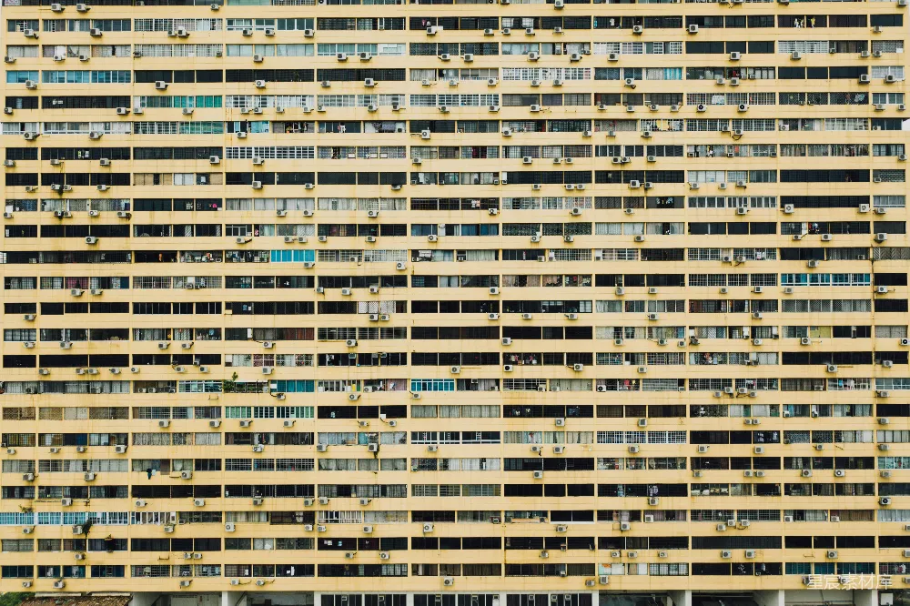 高清摄影  棕白相间的混凝土建筑