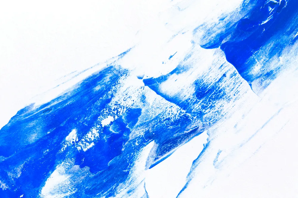 高清摄影  一幅蓝色和白色的雪景山图