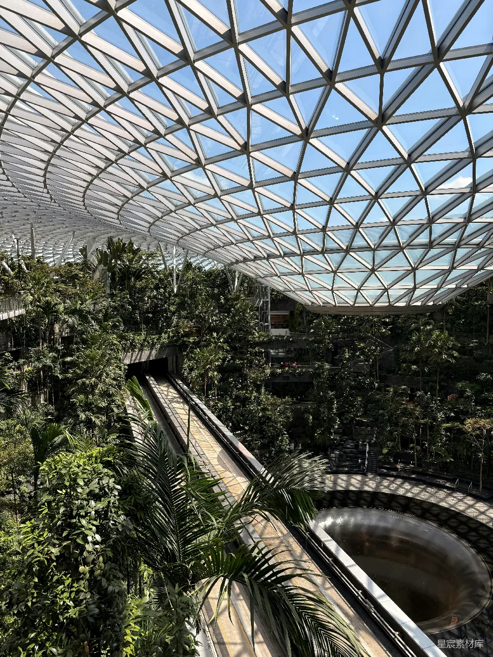 现代室内花园，穹顶式天花板