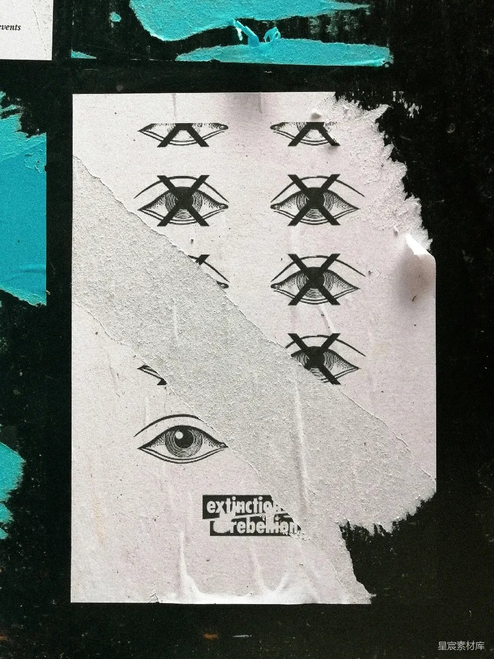 高清摄影  一张画有眼睛的纸