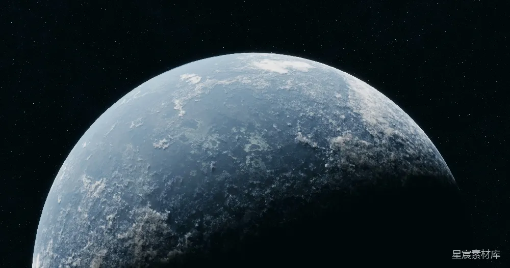 地球从太空中的特写镜头