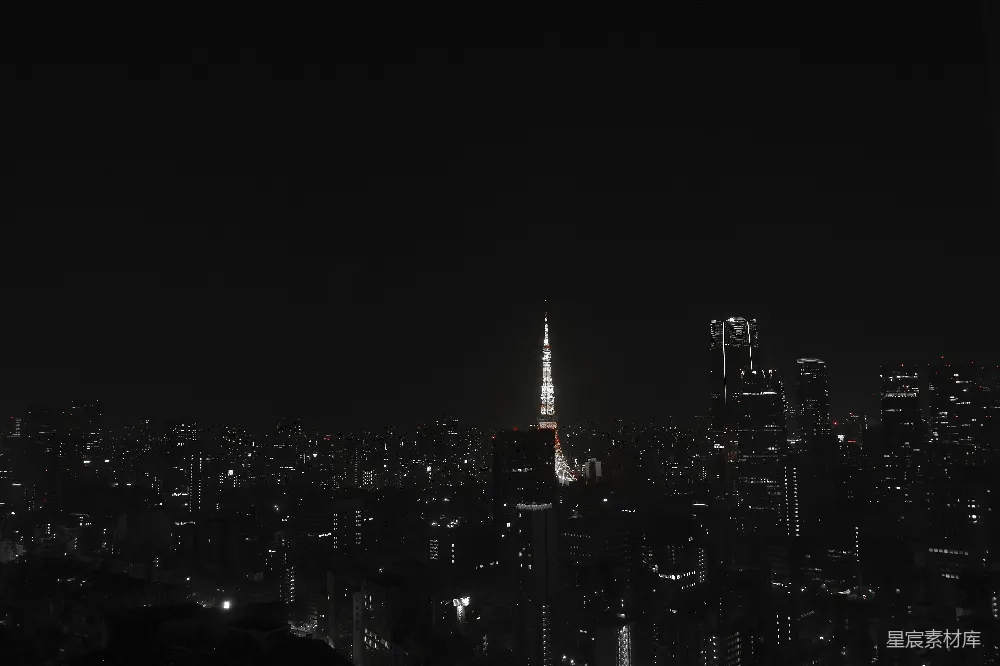 从高楼顶部看夜景的城市景观