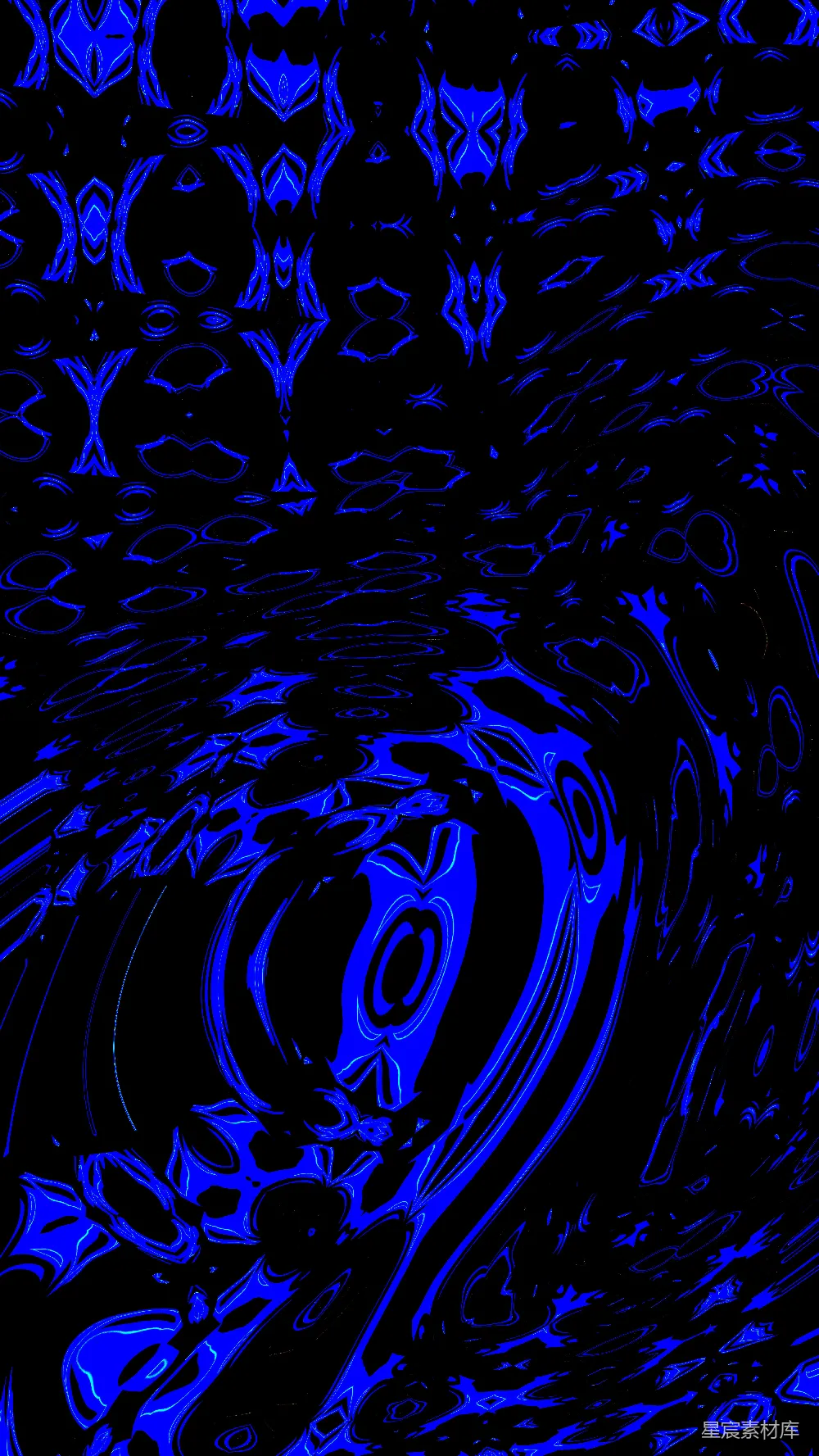 暗背景上的抽象蓝色图案 swirls。