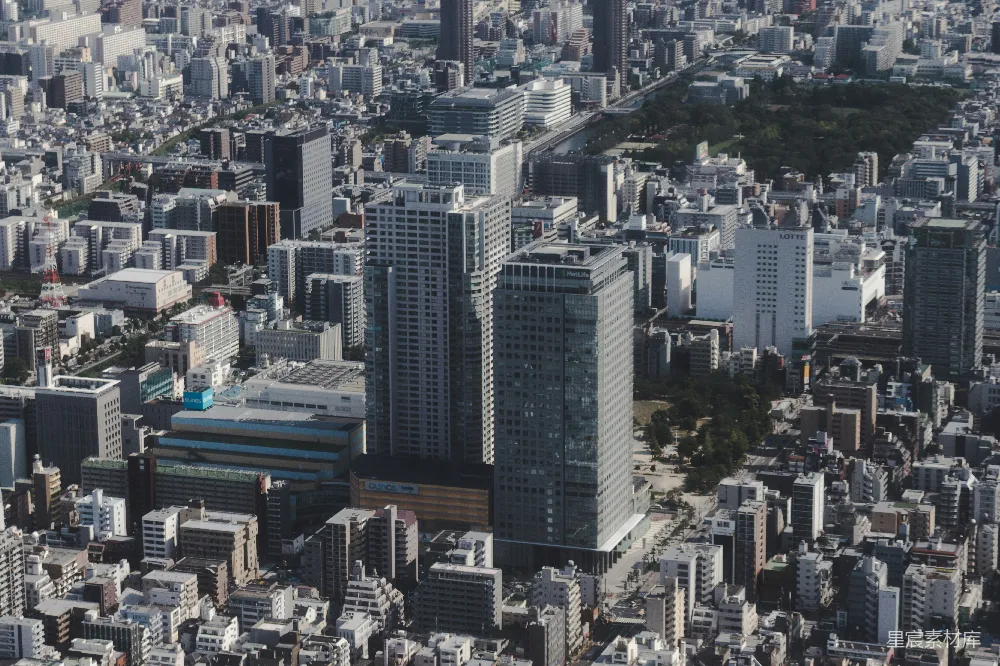 高清摄影  白天的城市建筑俯瞰图