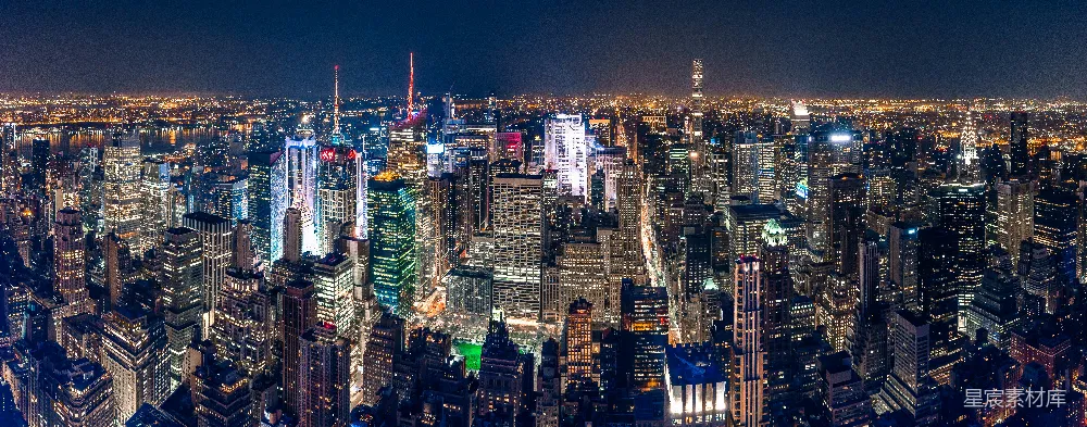 高清摄影  城市夜景航拍