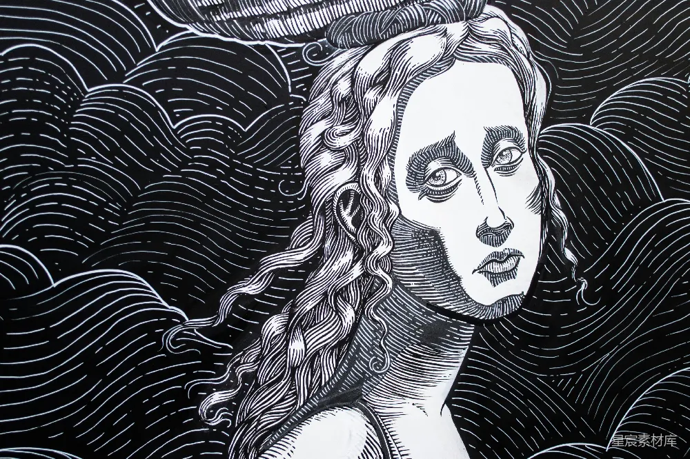 高清摄影  女性插图绘画