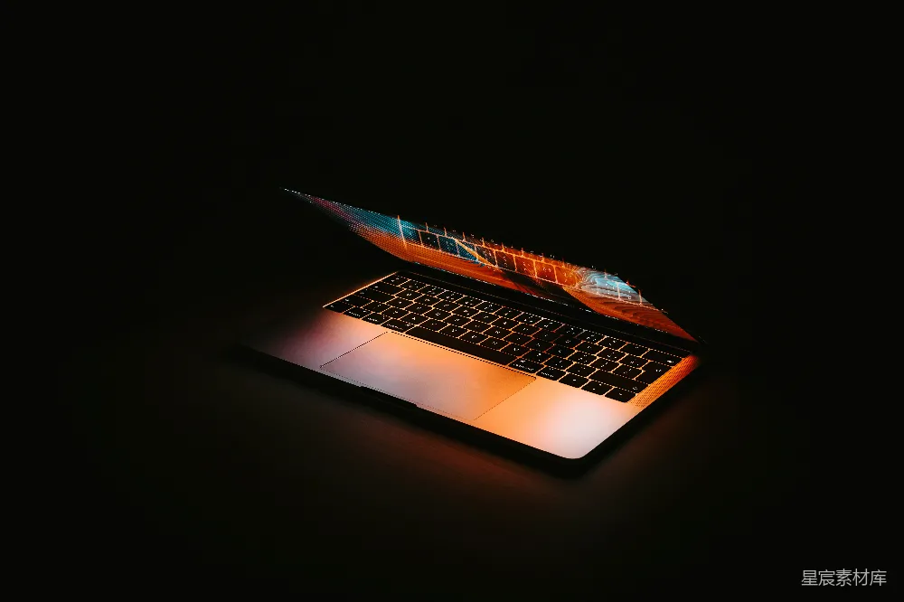 高清摄影  macbook pro 放在黑色表面上