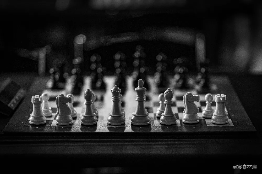 高清摄影  一张黑白相间的国际象棋棋盘照片