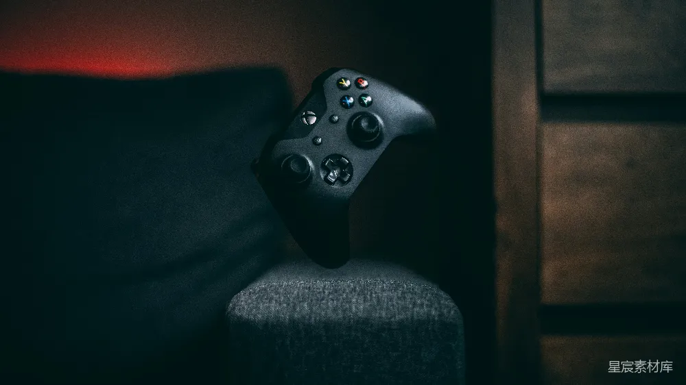 高清摄影  黑色Xbox One游戏手柄